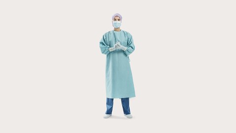 Az egészségügyi szakemberek BARRIER operációs kabátot viselnek